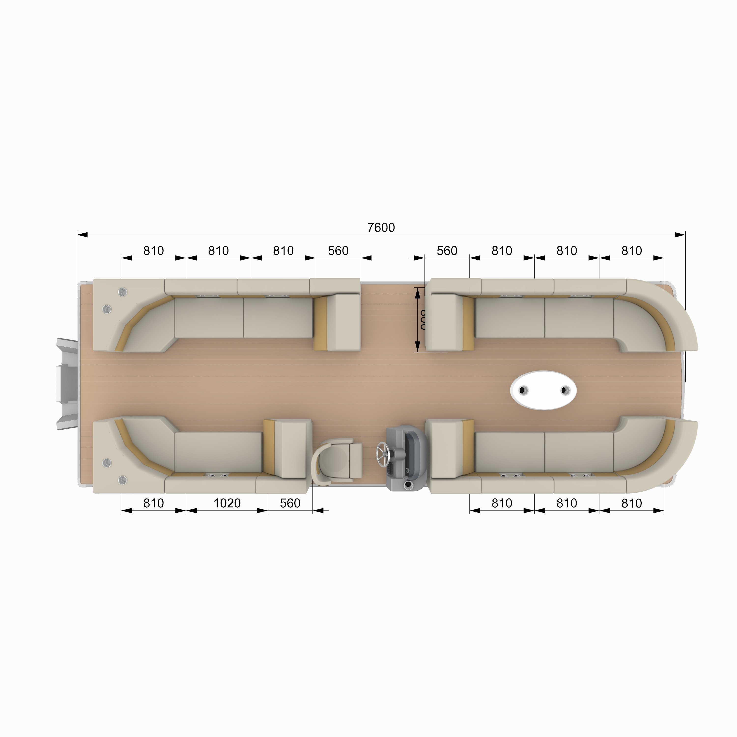 Allhouse Luxury Aluminium Party Boat 6m Fiberglass Hull with Outboard Engine for Leisure Floating Yacht Fishing Water Sports