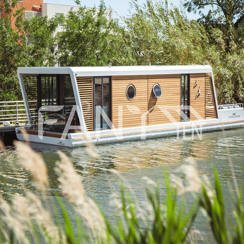 Cheap Mini Prefab Water River Pleasure Submarine Floating Inflatable House With Engine Villa Manufacturers Storage Tent Boat