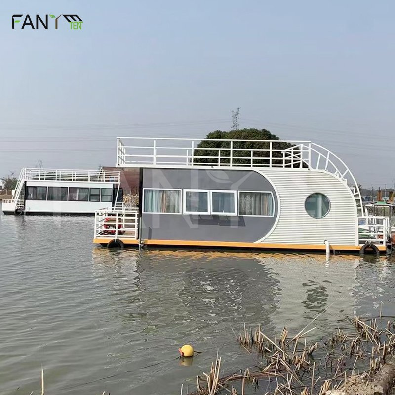 Cheap Mini Prefab Water River Pleasure Submarine Floating Inflatable House With Engine Villa Manufacturers Storage Tent Boat