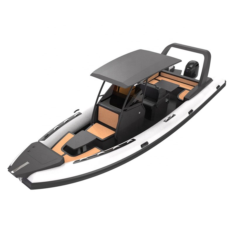 28ft Deep V Customizable Luxury Yacht Aluminum RIB with Outboard Engine Inflatable Fishing Boat for River Application Made China