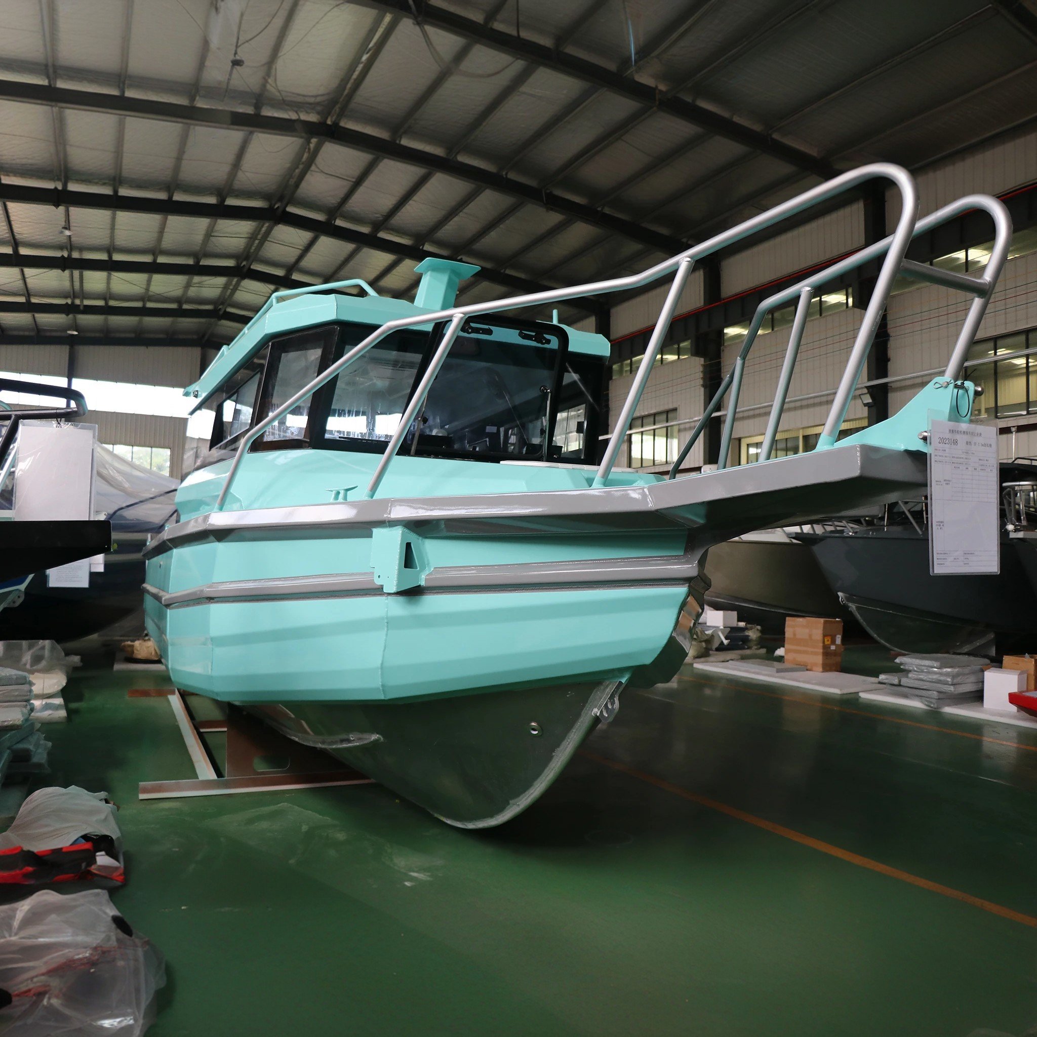 7.5m 25FT XL Cabin HighSpeed Full Welded Aluminum Fishing Boat With Skin And Stove