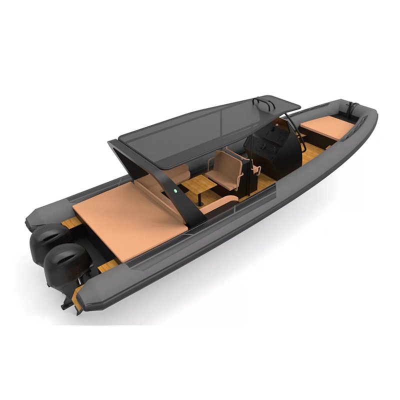 High Quality 950 960 9.5m 32ft 35ft Pvc Hypalon Inflatable Rigid Boat Aluminum Deep V Fishing Boat with Engine