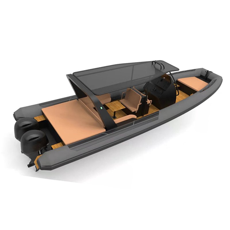 High Quality 950 960 9.5m 32ft 35ft Pvc Hypalon Inflatable Rigid Boat Aluminum Deep V Fishing Boat with Engine