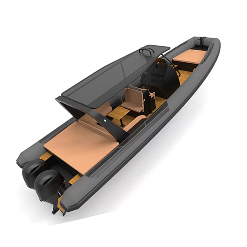 High Quality 950 960 9.5m 32ft 35ft Pvc Hypalon Inflatable Rigid Boat Aluminum Deep V Fishing Boat with Engine