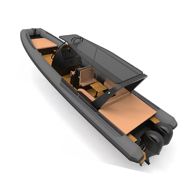 High Quality 950 960 9.5m 32ft 35ft Pvc Hypalon Inflatable Rigid Boat Aluminum Deep V Fishing Boat with Engine