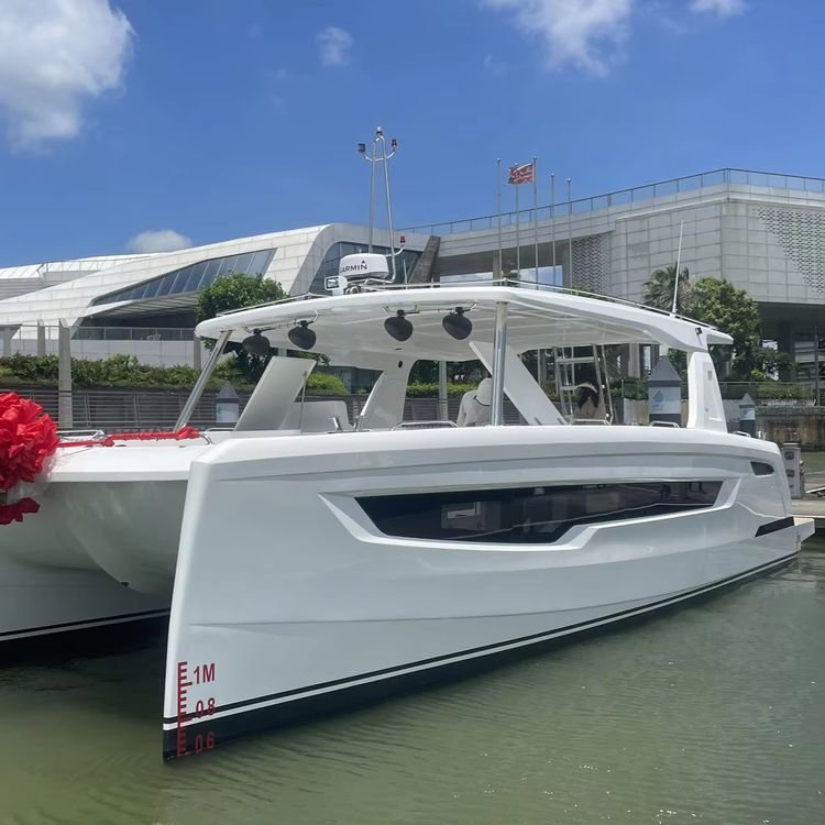 OEM ODM Catamaran Luxury 23m Fiberglass Boat With Outboard Engine Catamaran Boat Fiberglass Private Luxury Yacht