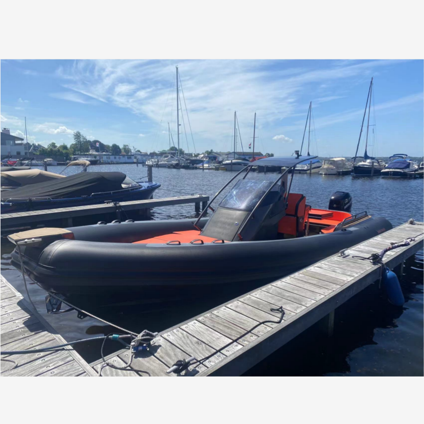 CE Certified Luxury Leisure Sport Rigid Hull Inflatable Boat Italian Design with Aluminum Hypalon Tube Outboard Engine Included
