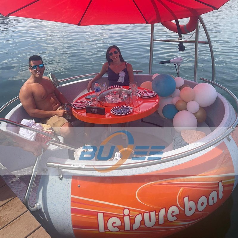 Water Submarine Pedal Boats Catamaran 2.5m BBQ Electric Engine Donut Grill Boat for Sale