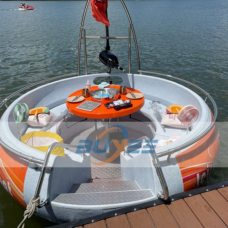 Water Submarine Pedal Boats Catamaran 2.5m BBQ Electric Engine Donut Grill Boat for Sale