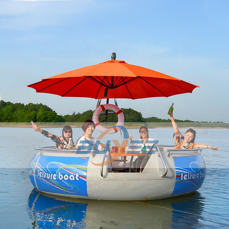 Water Submarine Pedal Boats Catamaran 2.5m BBQ Electric Engine Donut Grill Boat for Sale