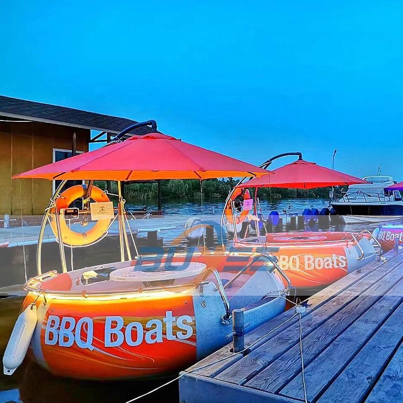 Water Submarine Pedal Boats Catamaran 2.5m BBQ Electric Engine Donut Grill Boat for Sale
