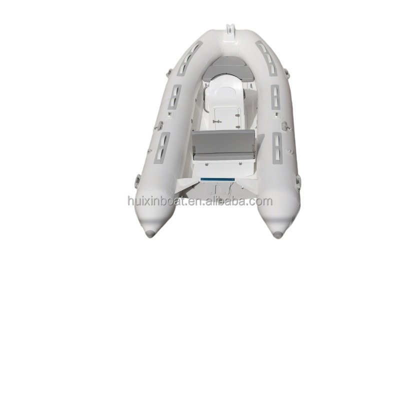 High Quality 13FT PVC Hypalon Inflatable Fishing Boat Fiberglass Hull CE Certified Electric Sport Lake Outboard Engine Export
