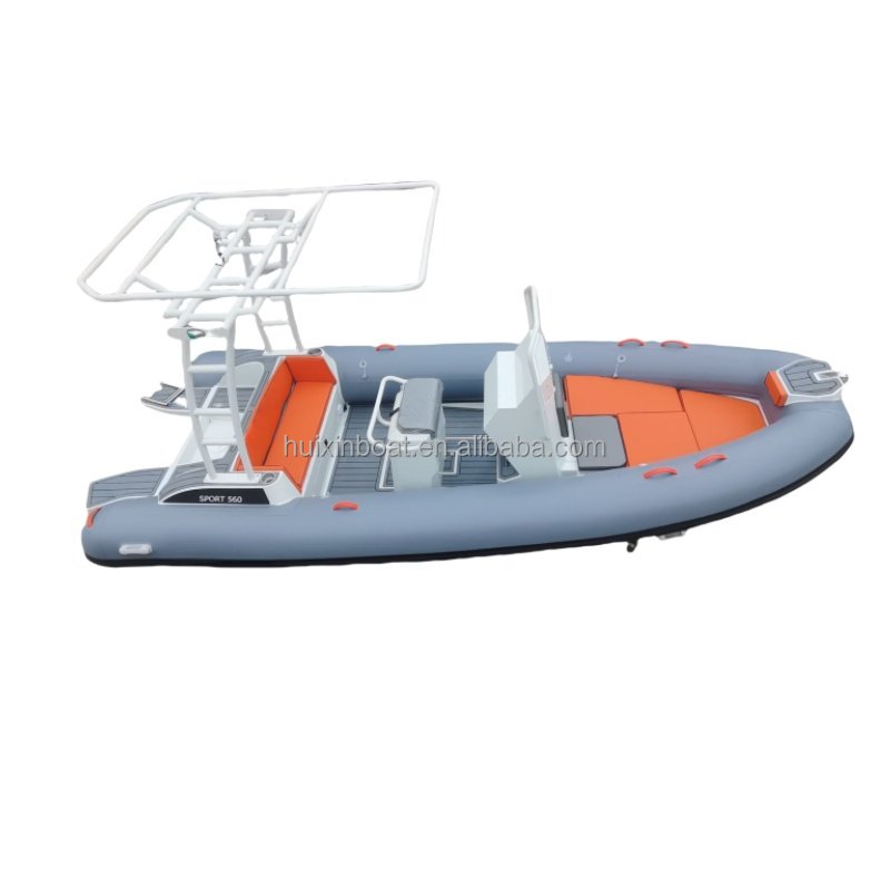 Customized 19ft High-Speed 560 Inflatable RIB Boat Outboard CE Certified Semi-Rigid Aluminum Featuring Hypalon/PVC Tube Fishing