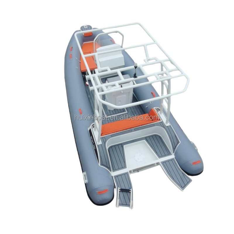 Customized 19ft High-Speed 560 Inflatable RIB Boat Outboard CE Certified Semi-Rigid Aluminum Featuring Hypalon/PVC Tube Fishing