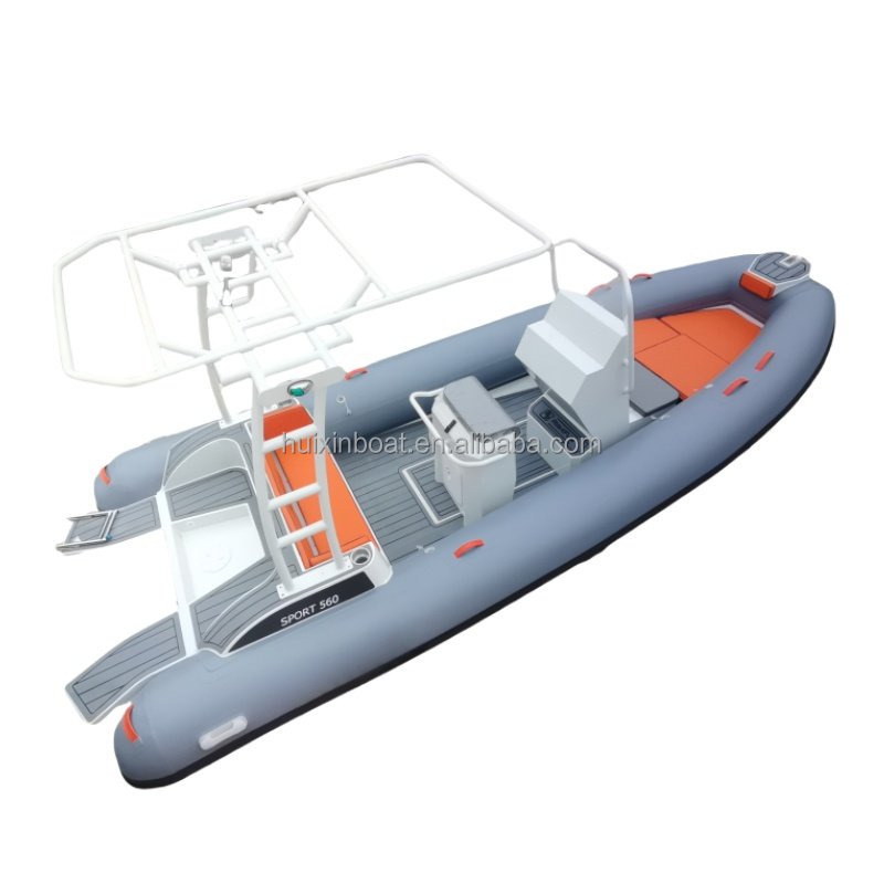 Customized 19ft High-Speed 560 Inflatable RIB Boat Outboard CE Certified Semi-Rigid Aluminum Featuring Hypalon/PVC Tube Fishing