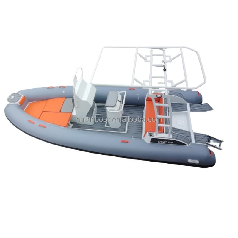 Customized 19ft High-Speed 560 Inflatable RIB Boat Outboard CE Certified Semi-Rigid Aluminum Featuring Hypalon/PVC Tube Fishing