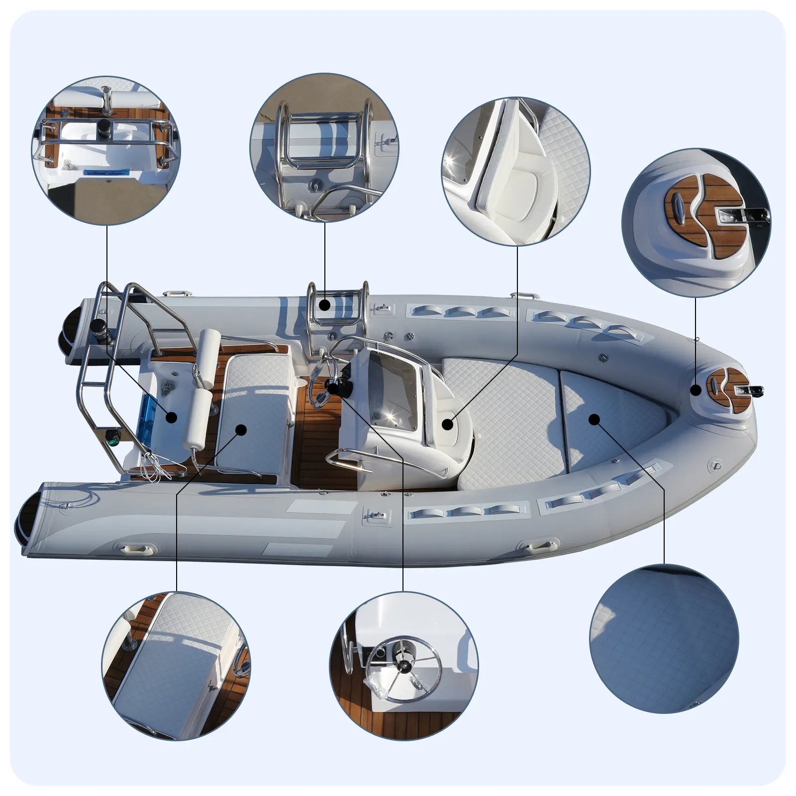 1.2mm Thick PVC Inflatable Rowing Boat Fiberglass Fishing RIB Boat Sport Family Power Type River Ocean Waters Engine Included
