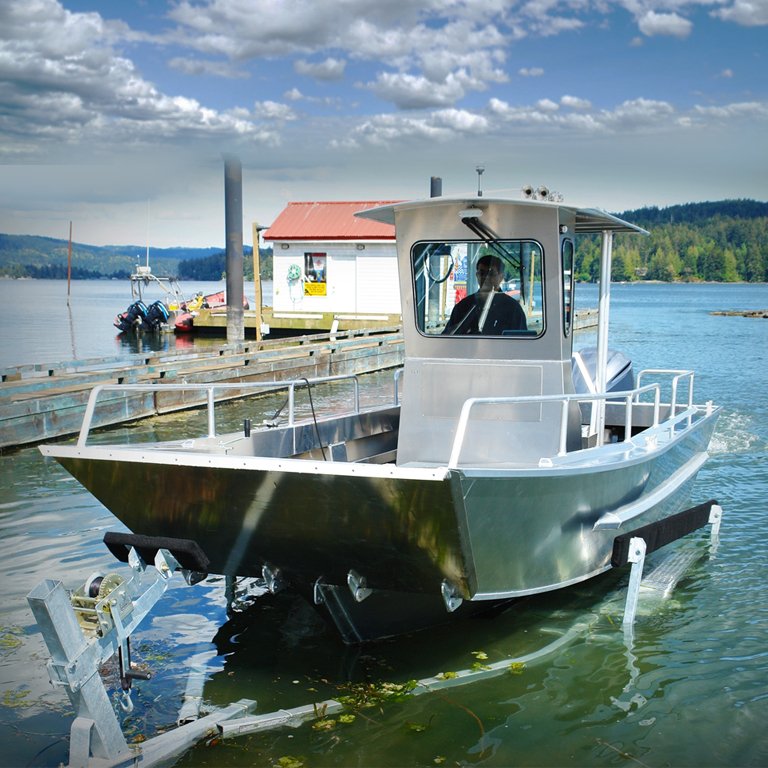7.35m CE Certified Welded Aluminum Hull Small Landing Craft Boat Barge for Sale