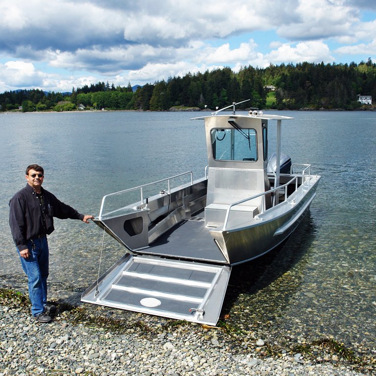 7.35m CE Certified Welded Aluminum Hull Small Landing Craft Boat Barge for Sale