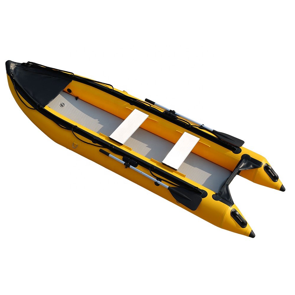 Qingdao Haohai 2.1-3m Inflatable Kayak Fishing Boat PVC Hull Material Engine Powered Single Kayak for River Touring Length 4m