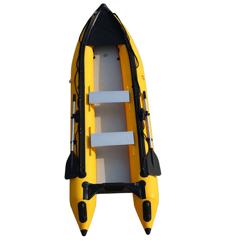 Qingdao Haohai 2.1-3m Inflatable Kayak Fishing Boat PVC Hull Material Engine Powered Single Kayak for River Touring Length 4m