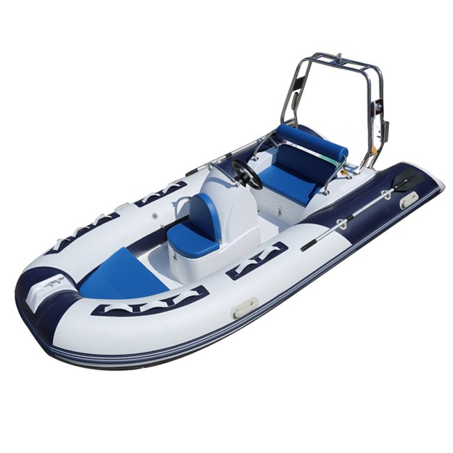 14ft RIB 430 Rigid Fiberglass RIB Inflatable Boat With Outboard Engine