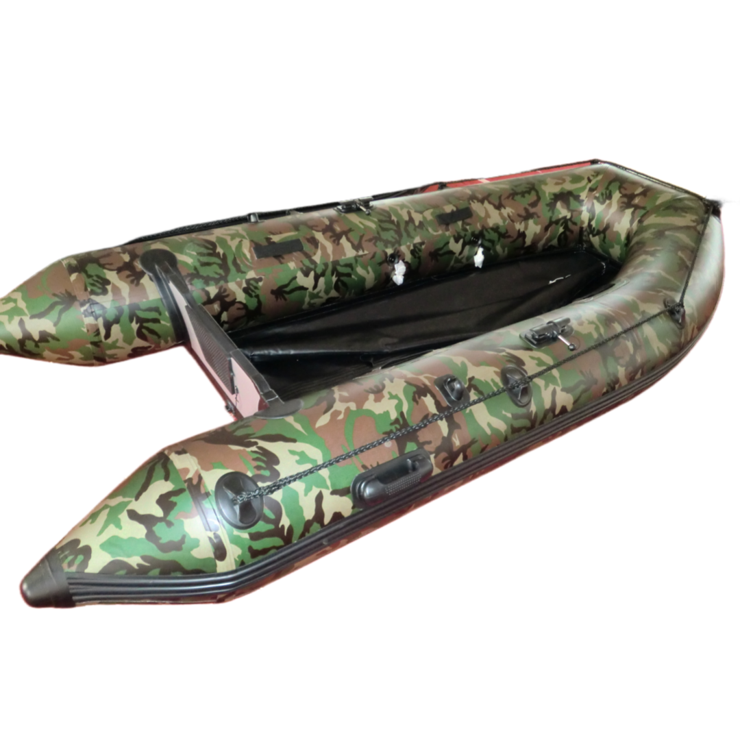 Heavy-Duty PVC Portable Inflatable Raft Sport Yacht Sport Tender Dinghy Dinghy with Aluminum Oars Bottom Inflatable Boat