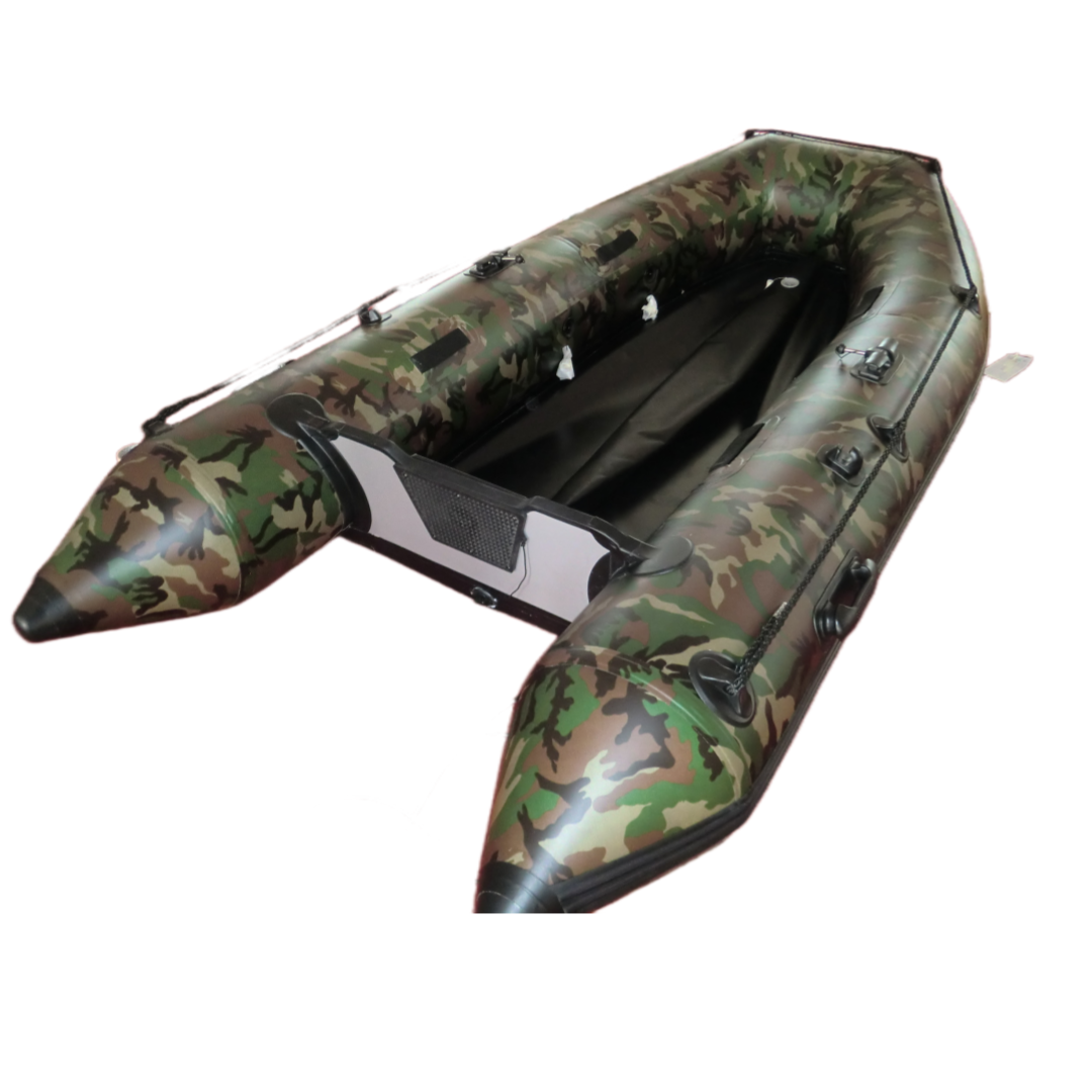 Heavy-Duty PVC Portable Inflatable Raft Sport Yacht Sport Tender Dinghy Dinghy with Aluminum Oars Bottom Inflatable Boat