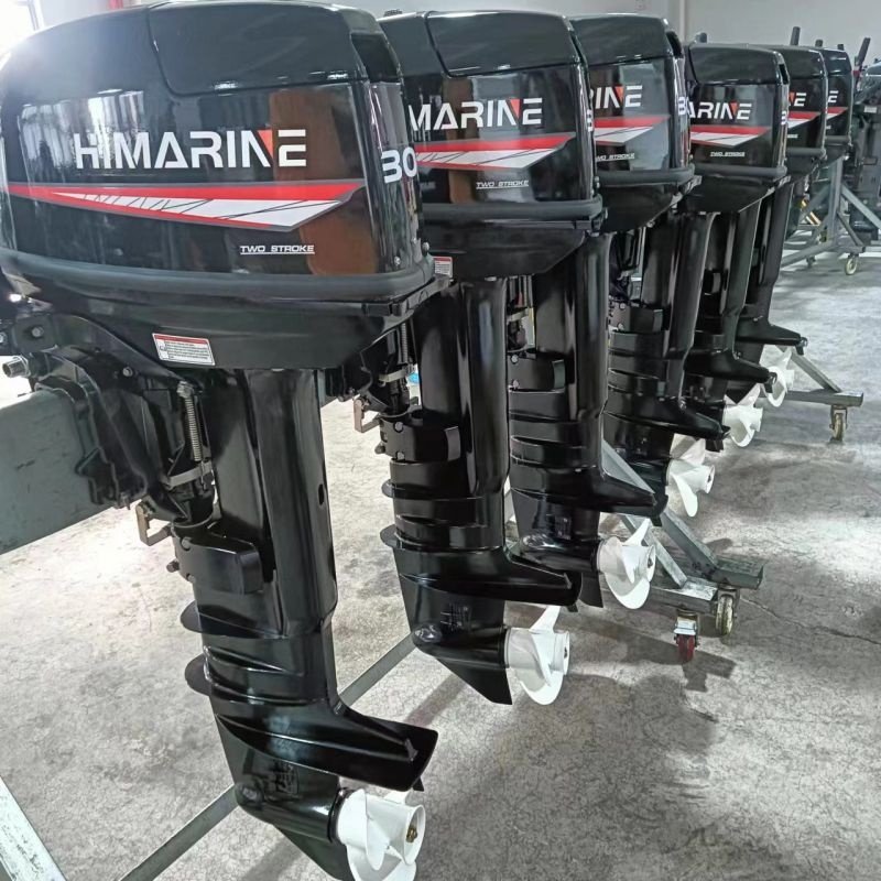 HIMARINE Black Outboard Motor 30HP 2 Stroke Boat Engine