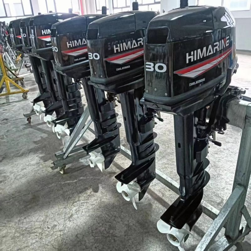 HIMARINE Black Outboard Motor 30HP 2 Stroke Boat Engine