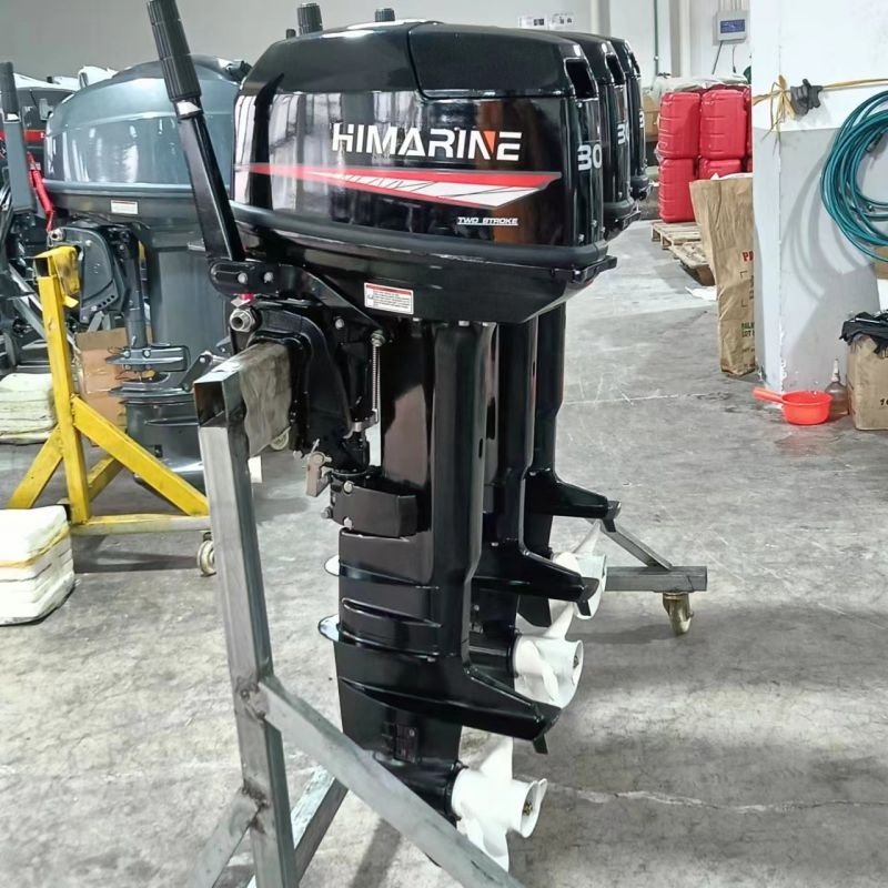 HIMARINE Black Outboard Motor 30HP 2 Stroke Boat Engine