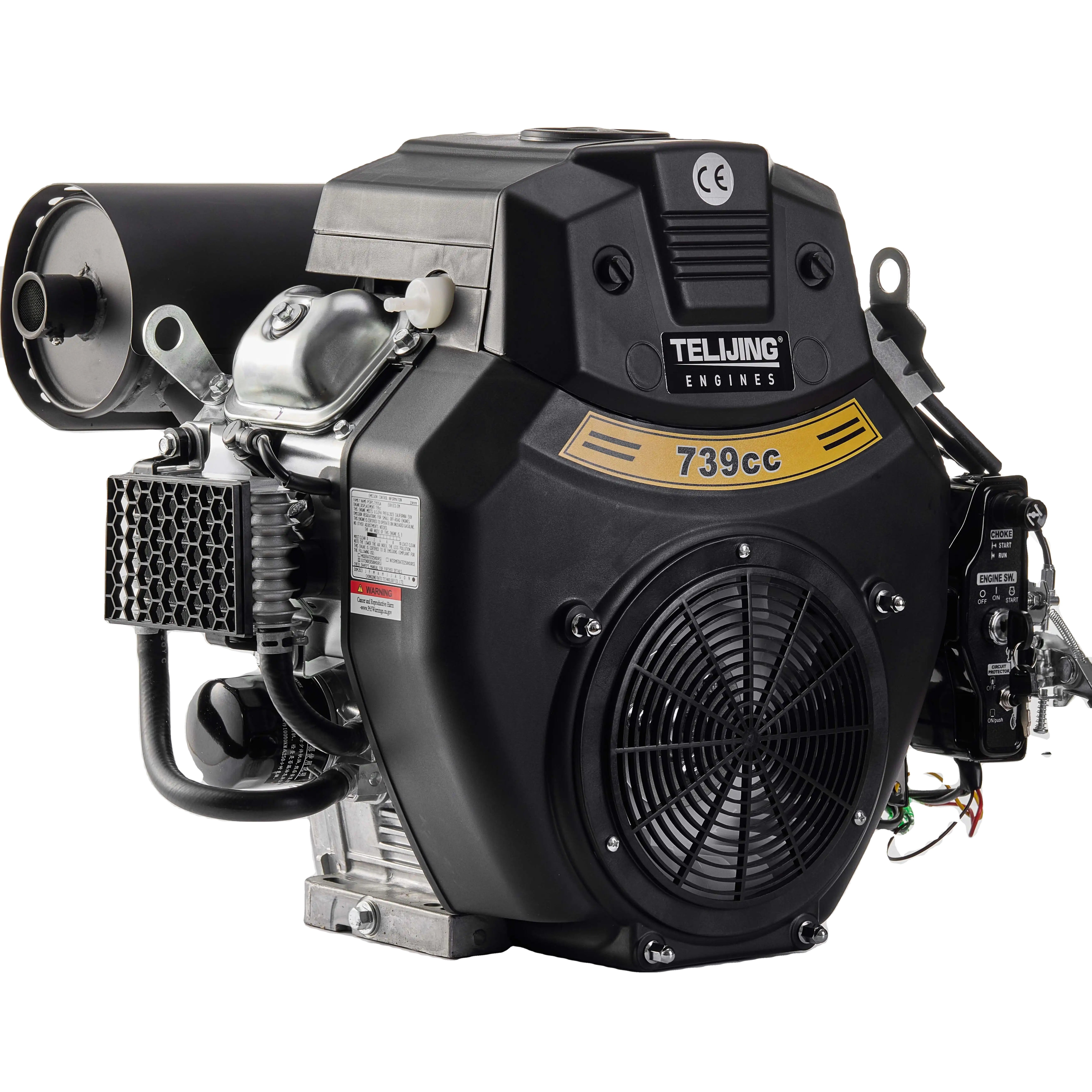 Factory Manufacture 27hp 739cc V-twin Cylinder Gasoline Engine 4 Stroke air Cooled Petrol Engine Electric Starter for Boat