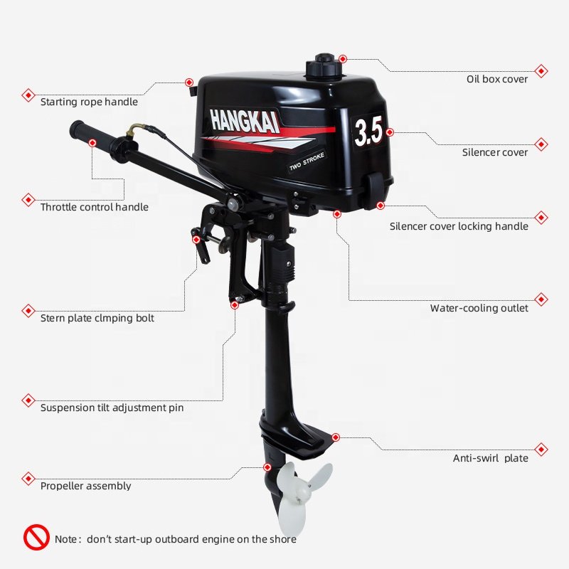 Boat Engines Outboard 3.5hp 2 Stroke HANGKAI Outboard Motors for Boat Sale Fishing Outboard Motor 2 Stroke