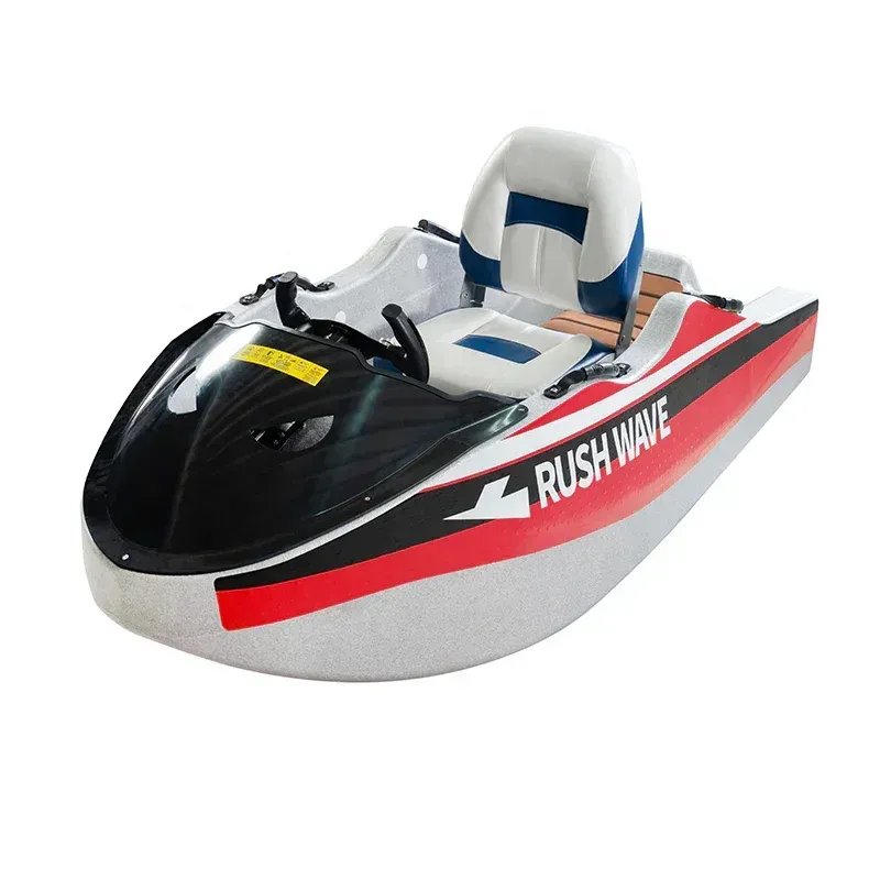 China Manufactured 48V Rush Wave Mini Electric Boat Kit Fast Speed Brushless Go Kart Water Ski Jet Boat with 2 Stroke Engine