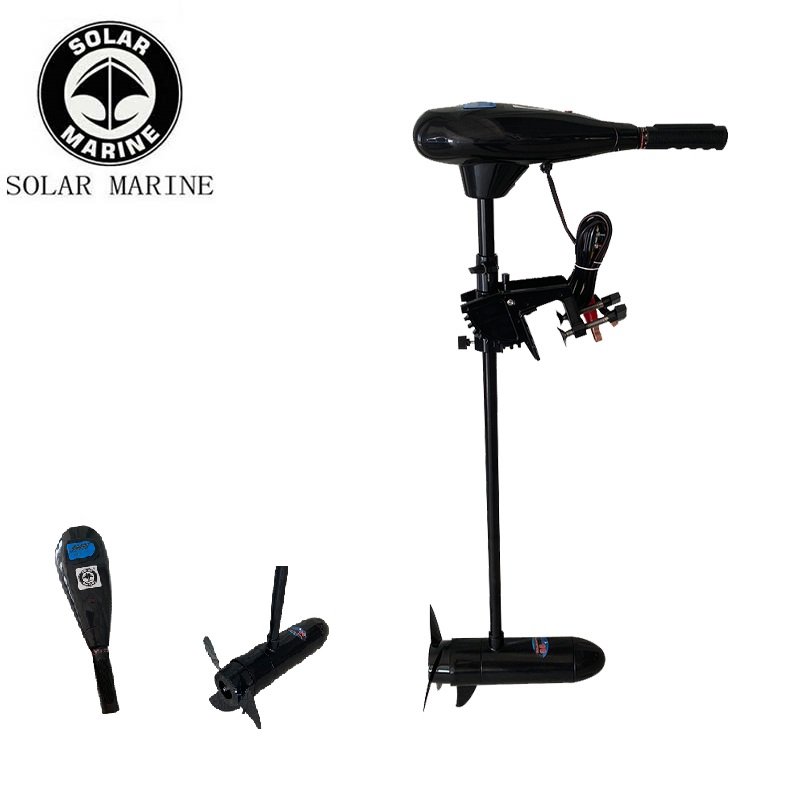 Solar Marine 60 Lbs 12 V Electric Brush Motor Transom Mounted Outboard Trolling Engine for Inflatable Fishing Boat for Sale