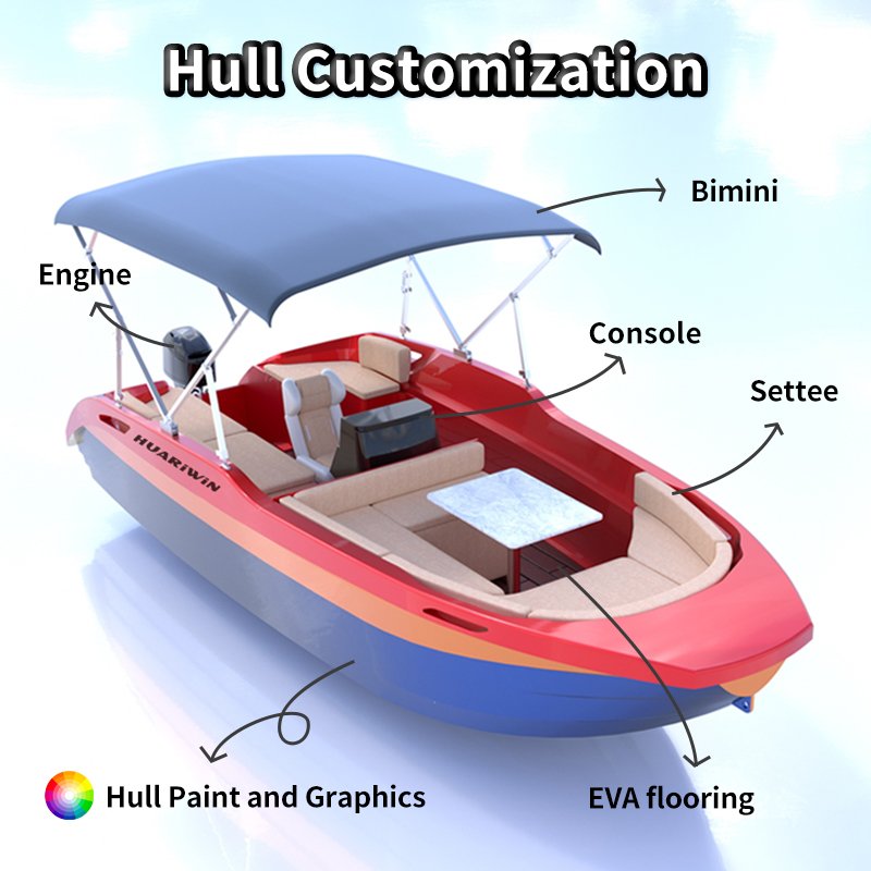 Rotational Molding Boats Customized Size LOGO Recreation Ship Ocean Sea River Fishing Yacht with Engine