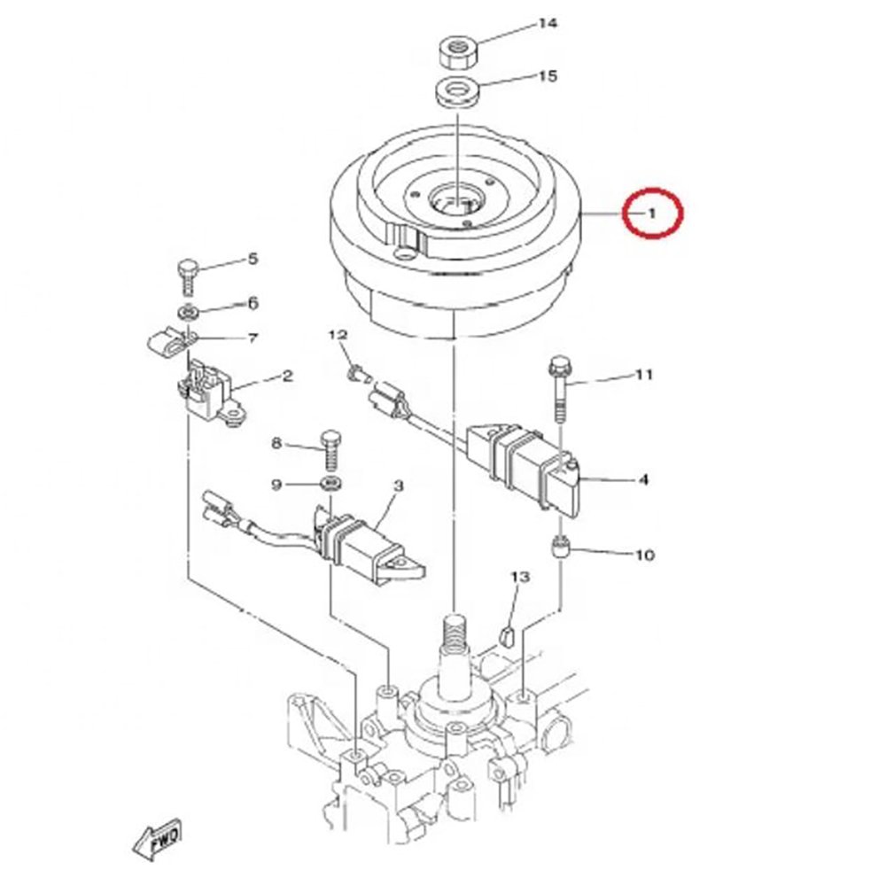 6B4-85550-01 Rotor Assy Flywheel for YAMAHA Boat Engine 2 Stroke 9.9HP 15HP 6B4-85550 6B4-85550-00 6B4-85550-00-00 6B4-85550-01-