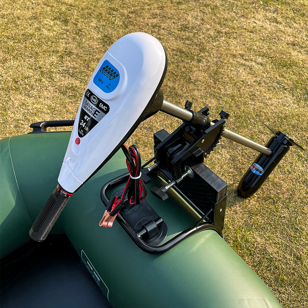 Inflatable Boat 34lbs Thrust Transom Mounted Saltwater Electric Trolling Motor W/LED Battery Indicator Boat Engine