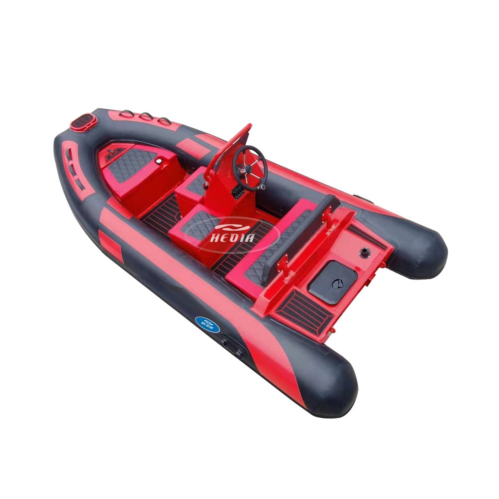 13ft Hypalon 360 390 Inflatable Rigid Boat 4 Person Aluminium Bateau Semi Rigide with Outboard Engine Cheap New