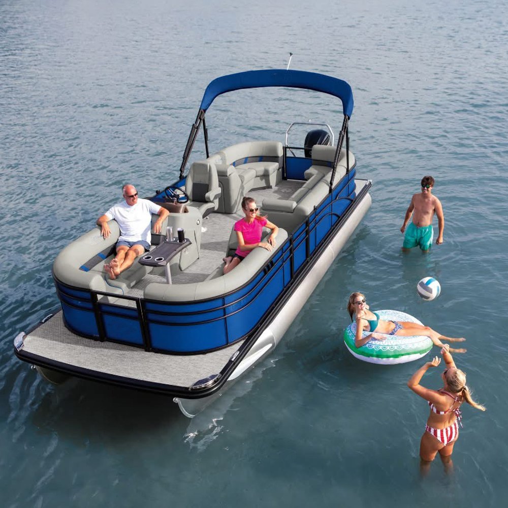 CE Certified 22ft 23ft Aluminum Pontoon Boat with Outboard Engine for Holiday Parties