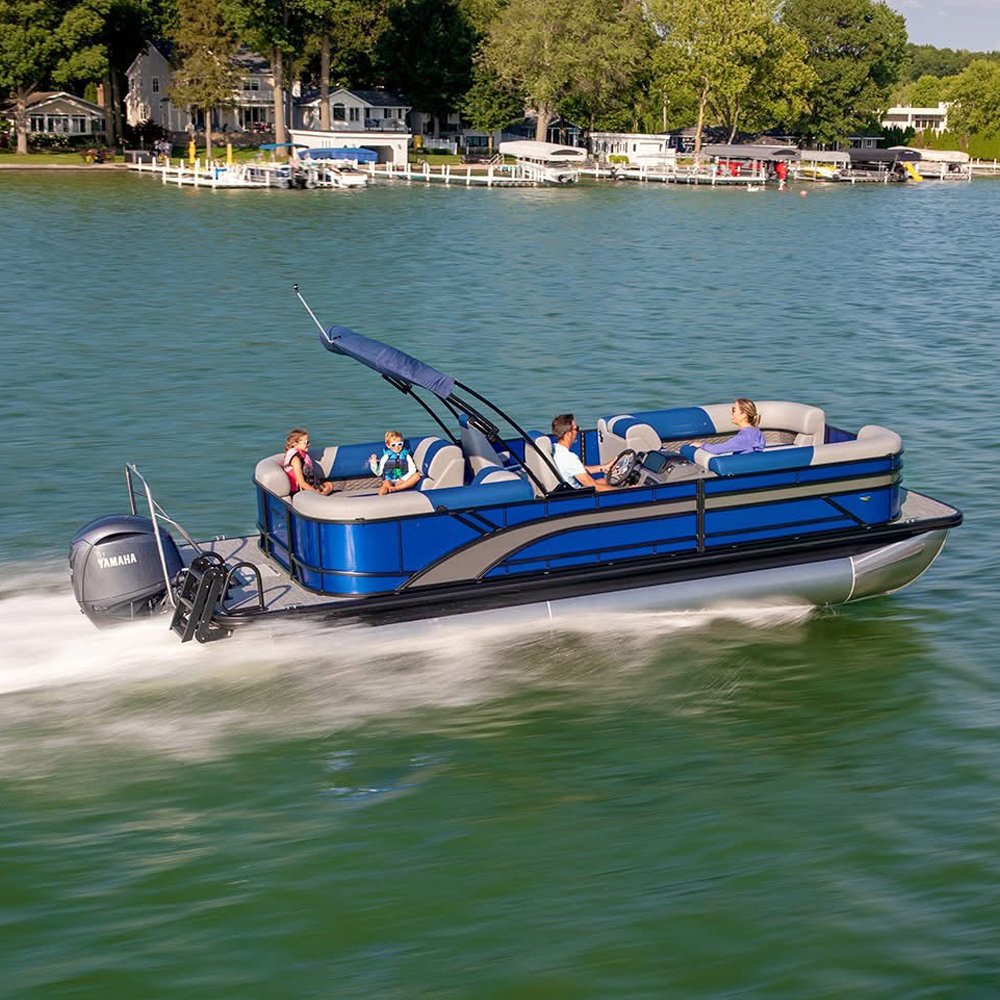 CE Certified 22ft 23ft Aluminum Pontoon Boat with Outboard Engine for Holiday Parties