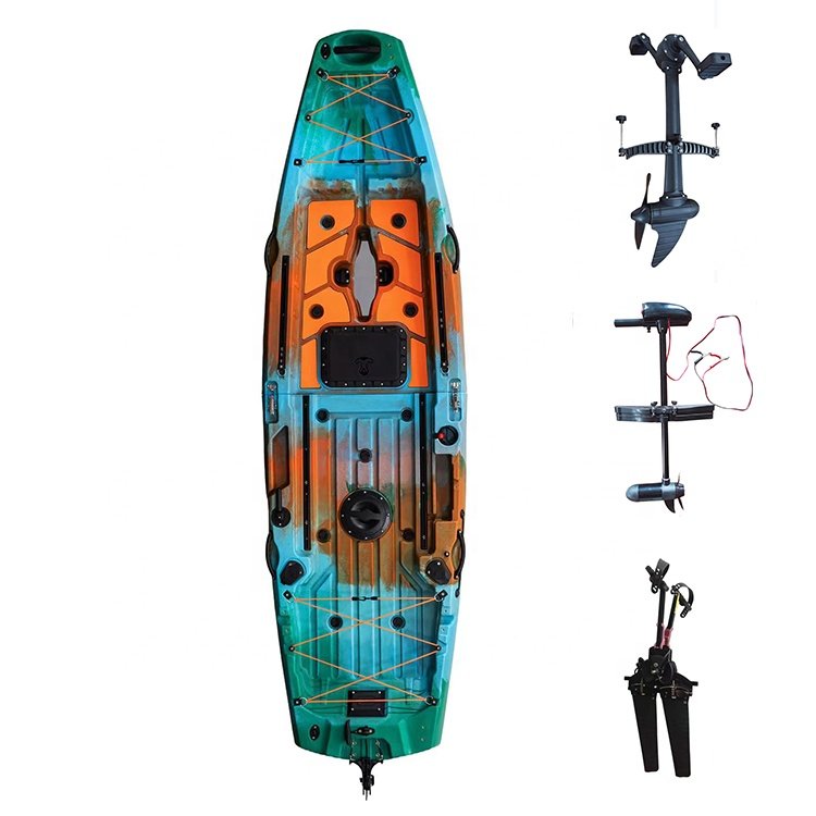 1 Person Fishing Pedal Kayak Motor Foot Pedal Drive Plastic Modular 2 Sectional Canoe Ocean Boat