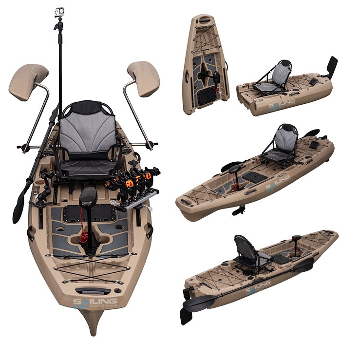 1 Person Fishing Pedal Kayak Motor Foot Pedal Drive Plastic Modular 2 Sectional Canoe Ocean Boat