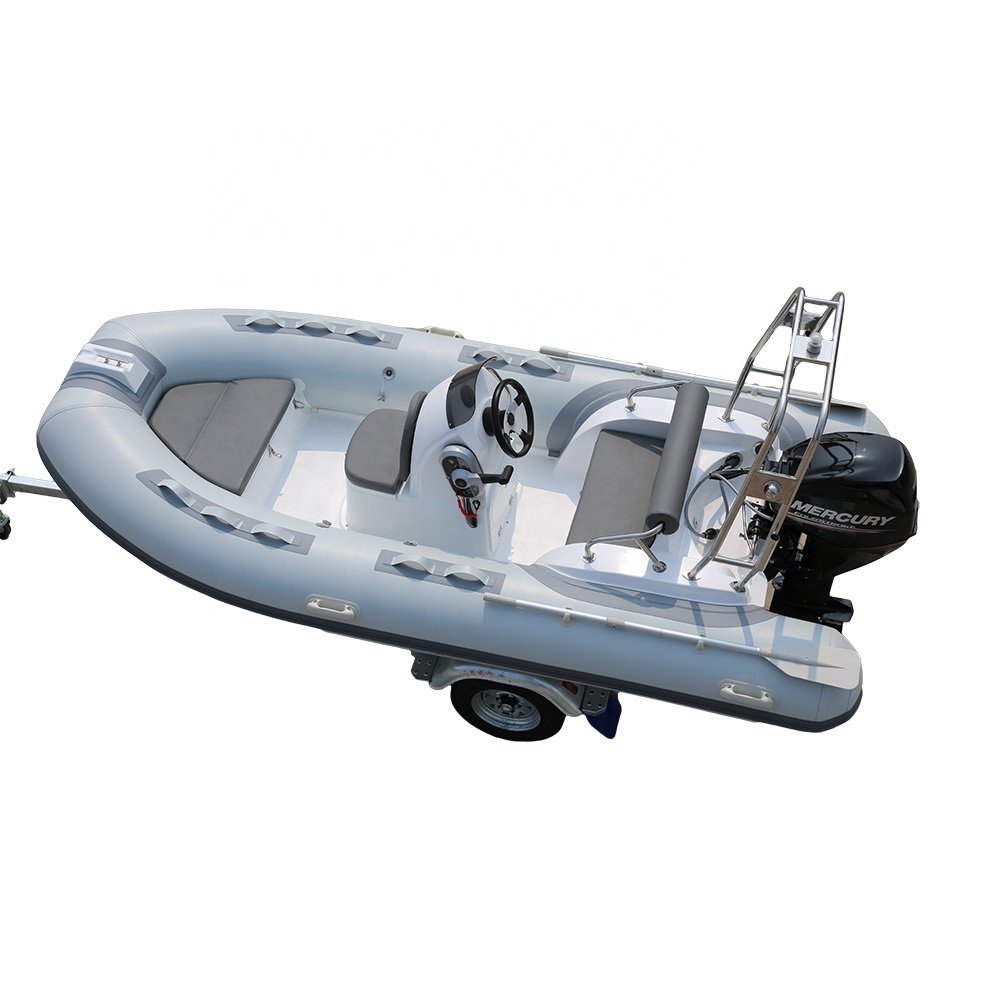 Haohai Luxury Yacht 12.8ft Rigid Folding Inflatable Rib Boat CE Certified with Outboard Engine for Fishing Fiberglass Hull