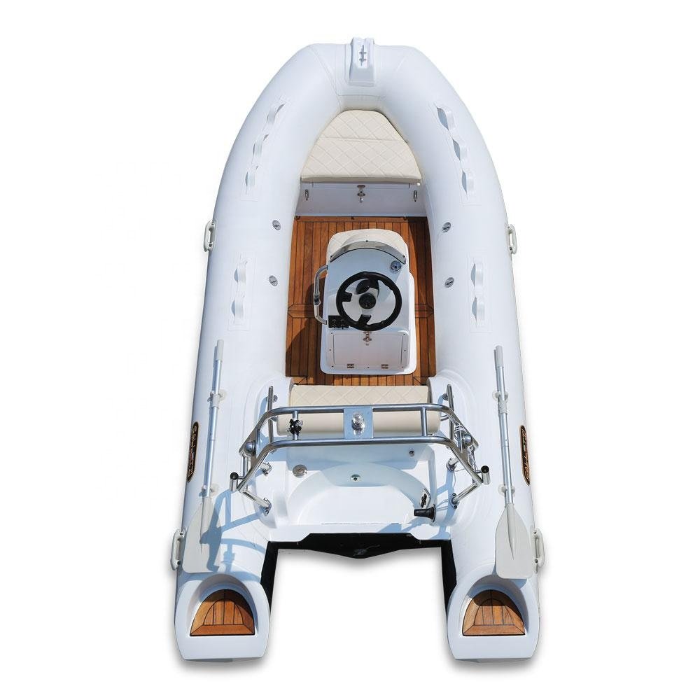 Haohai Luxury Yacht 12.8ft Rigid Folding Inflatable Rib Boat CE Certified with Outboard Engine for Fishing Fiberglass Hull