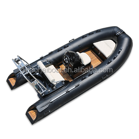 Haohai Luxury Yacht 12.8ft Rigid Folding Inflatable Rib Boat CE Certified with Outboard Engine for Fishing Fiberglass Hull