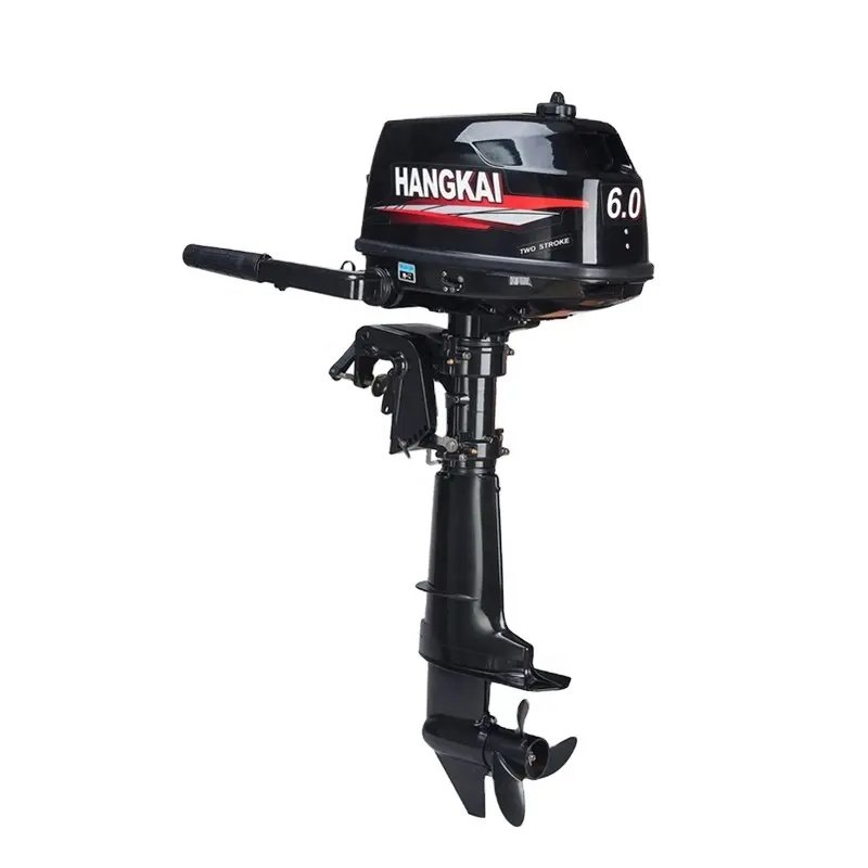 HANGKAI 6hp 2 Stroke 102cc Outboard Motor Tiller Shaft Inflatable Fishing Boat Engine Water Cooling CDI System