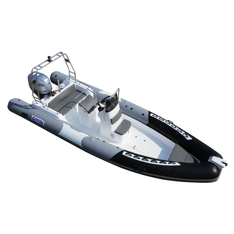 10-Person Teak Floor Fiberglass 680cm Inflatable RIB Boat with Outboard Engine for Fishing Yacht