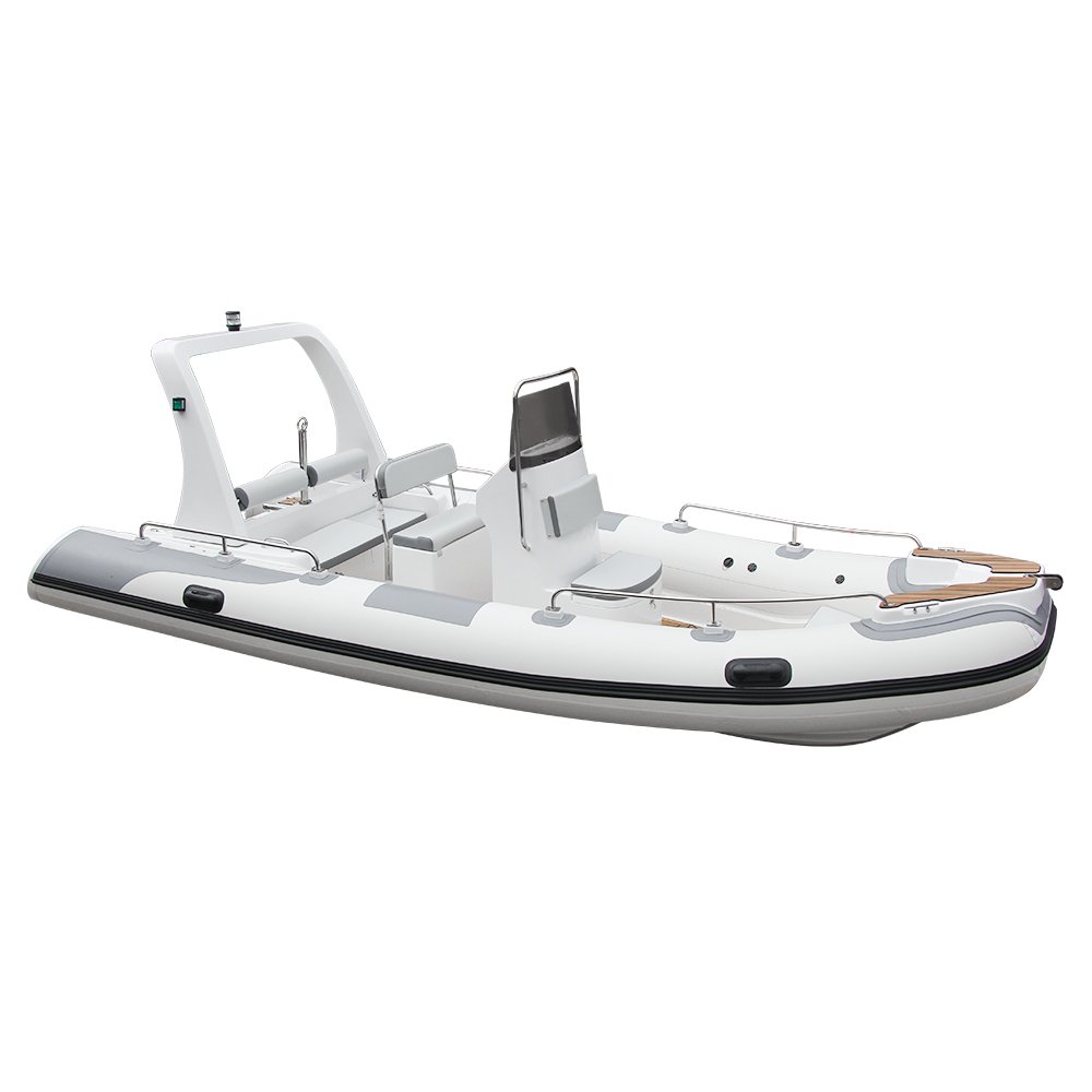 ZHENBO CE 19ft Orca Hypalon Inflatable Fiberglass Boat Sailing Yacht RIB-580 Outboard Engine Fishing Leisure PVC/EVA Hull