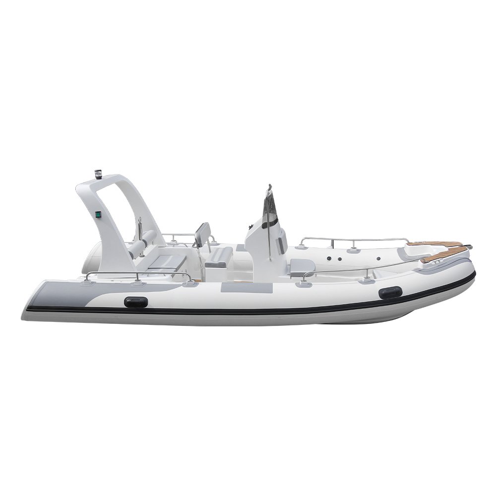 ZHENBO CE 19ft Orca Hypalon Inflatable Fiberglass Boat Sailing Yacht RIB-580 Outboard Engine Fishing Leisure PVC/EVA Hull